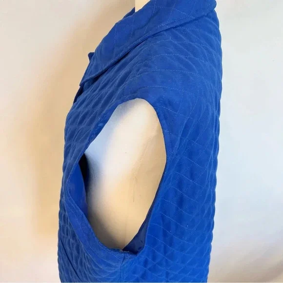 Drapers & Damons Blue Quilted Lined Button Down Collared Vest Womens Size 1X - Picture 7 of 12